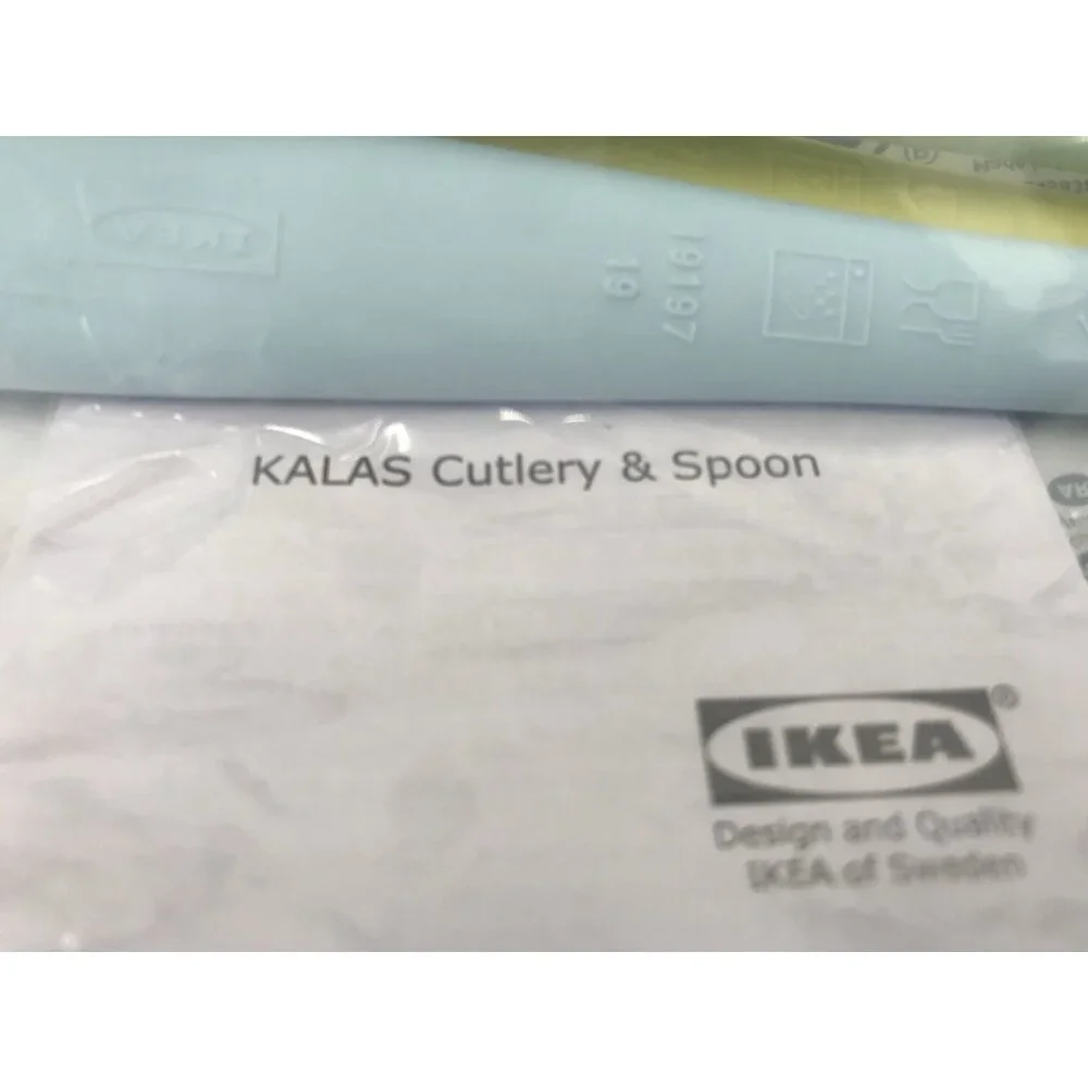 IKEA Kalas Kids Plastic Spoon Multi-Color Tableware 4‎ Pack Pink Blue Yellow
